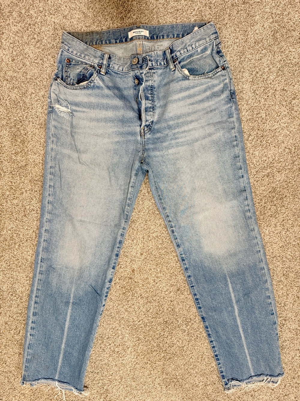 Moussy Vintage Light Blue Button-Fly Jeans